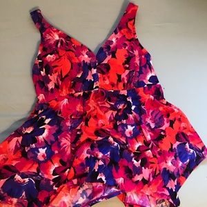 Multi colored swim top
